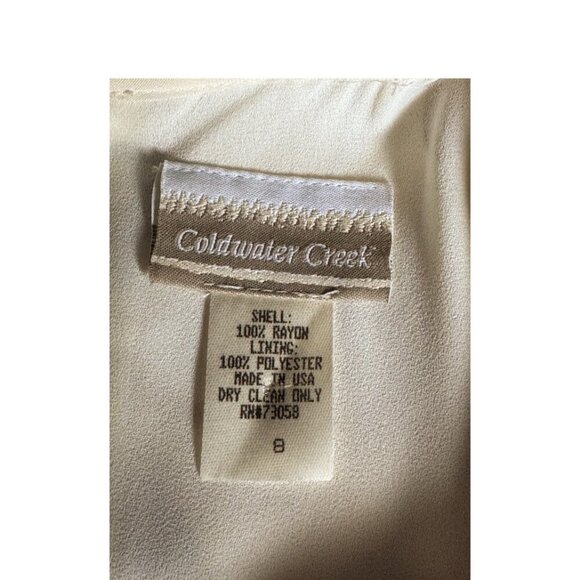 Vintage Coldwater Creek Woman's Sz 8 Cream Floral A Line Chiffon Tiered Dress - Picture 5 of 8